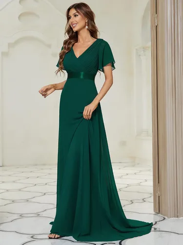 Miniatura 3 de Ever-Pretty - Vestido largo de noche con escote en V y manga corta para mujer, modelo 09890