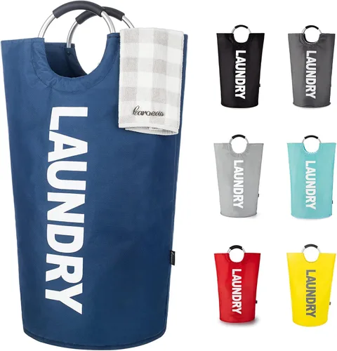 Miniatura 8 de Caroeas Cesta de Ropa de 90L (13 Colores), Cesta de Ropa Impermeable, Bolsa de Ropa con Asas Acolchadas, Cesta de Ropa, Cesta de Ropa Plegable