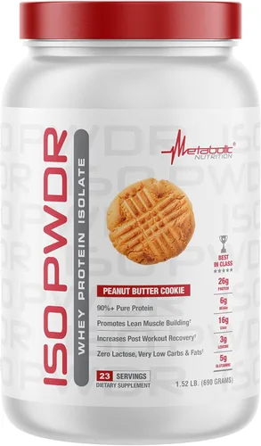 Miniatura 10 de Metabolic Nutrition Proteína de suero Isolate ISO PWDR Butter Pecan Cookie, 3.04 libras, 23 porciones, 0.86 oz de proteína, digestión rápida, cero