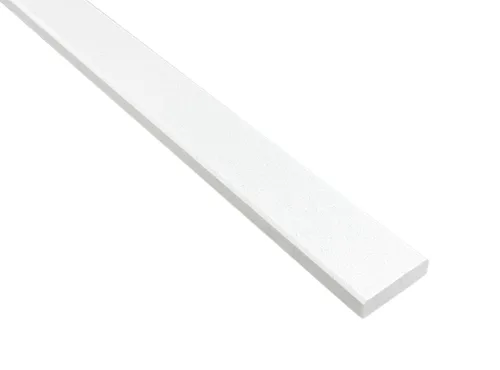 Miniatura 5 de 2 x 36 pulgadas Umbral de mármol de ingeniería de doble biselado para transiciones de piso (blanco brillante)