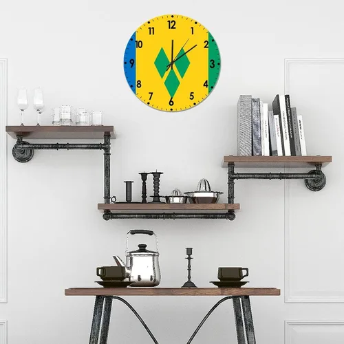 Miniatura 366 de Cheyan Reloj de pared con bandera de Canadá de 12 pulgadas, silencioso, sin tictac, de PVC, funciona con pilas, reloj redondo decorativo, regalo