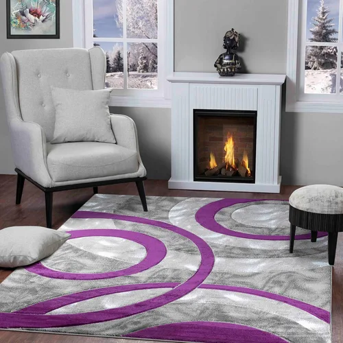 Miniatura 13 de GLORY RUGS Alfombra de área 2x3 marrón, tapete para puerta, círculos modernos, suave, alfombra de piso contemporánea con textura esponjosa