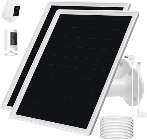Miniatura 10 de Cargador de panel solar para cámara Ring, compatible con batería de cámara Ring Stick Up, batería de Ring Spotlight Plus/Pro, resistente al agua