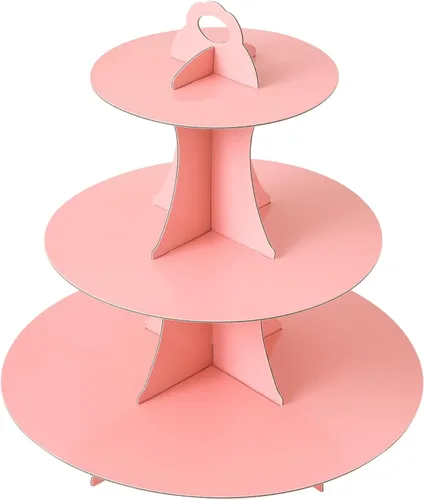 Miniatura 11 de Soleebee Soporte redondo de 3 niveles para cupcakes, torre de cartón para cupcakes, torre de soporte para pasteles de postre para decoración