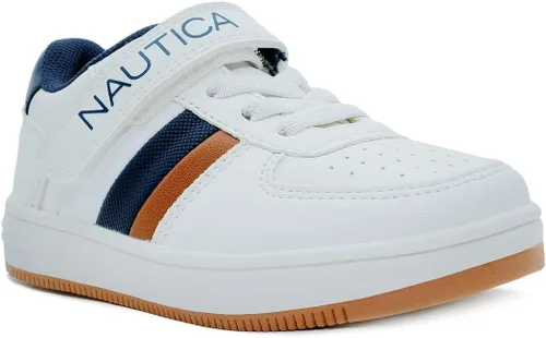 Nautica Tenis bajos con cordones para niños y niños elegantes zapatos de vestir para jóvenes, ideales para tenis y caminar (niños grandesniños