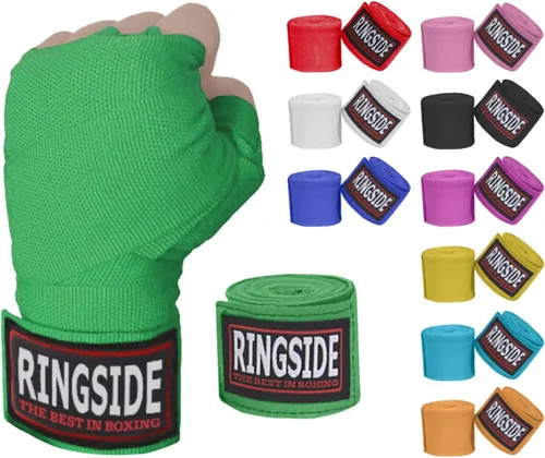 Miniatura 20 de Ringside Mexican Style Boxing Hand Wraps (Pairs) - 180" Semi-Elastic Cotton Blend Wrist Support with Thumb Loop for MMA, Muay Thai, Kickboxing