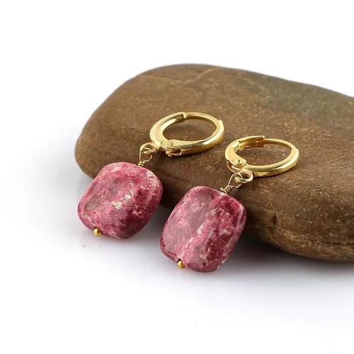 Miniatura 71 de Aretes de aro de cristal afganita natural Piedras afganas de alto grado Aretes chapados en plata Gota lisa Joyas de piedras preciosas hechas