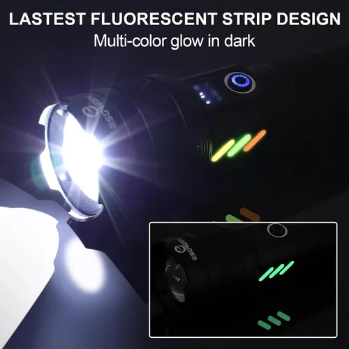 Miniatura 2 de Linternas recargables de 10000 lúmenes altos, largo alcance, 5000 pies, linterna LED súper brillante USB C, alta potencia, multifuncional