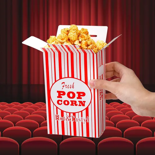 Miniatura 5 de Bekith Paquete de 100 cajas de papel para palomitas de maíz, recipientes para palomitas de maíz, cubeta para fiestas de cine y noche de teatro