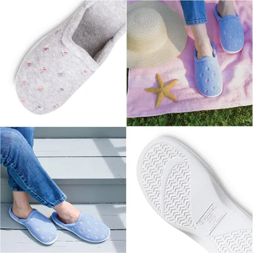 Miniatura 3 de isotoner Pantuflas de rizo para mujer con espuma viscoelástica para mayor comodidad en interiores y exteriores
