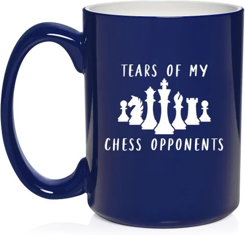 Miniatura 23 de Daylor Taza de café de cerámica con diseño de los oponentes de las lágrimas de mi ajedrez, regalo para ella, él, amigo, compañero de trabajo