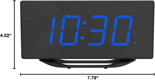 Miniatura 8 de Reloj despertador digital para mesita de noche del dormitorio, pantalla grande de números grandes con atenuador de brillo, reloj de escritorio
