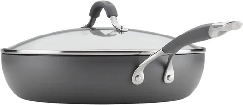 Miniatura 2 de Circulon Radiance Sartén Profunda Anodizada Dura Antiadherente / Sartén con Tapa - 12 Pulgadas, Gris Negro