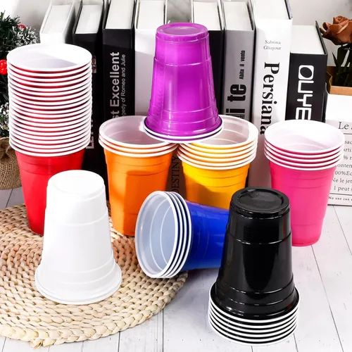 Miniatura 7 de Paquete de 50 vasos de plástico negros de 16 onzas, suministros para fiestas, copas de celebración de primavera de Pascua, vasos desechables