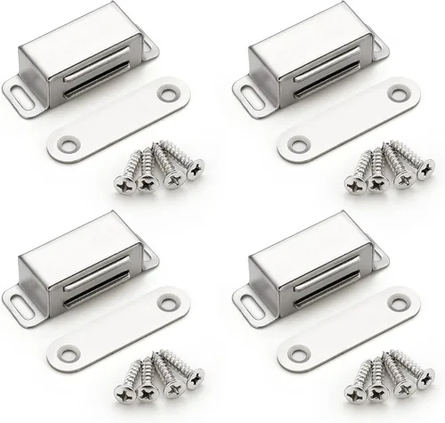 Miniatura 16 de Ravinte - Paquete de 8 cierres magnéticos para puerta en negro, imanes de gabinete negro mate, cierre magnético fuerte para gabinetes de cocina