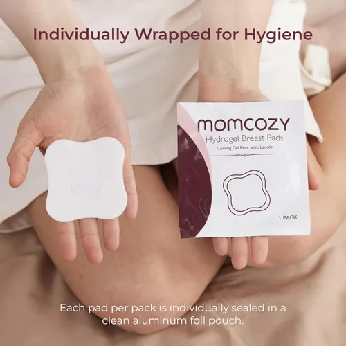 Miniatura 5 de Momcozy Almohadillas de hidrogel para pezones con lanolina calmante, las almohadillas de lactancia de gel Soothies proporcionan un alivio