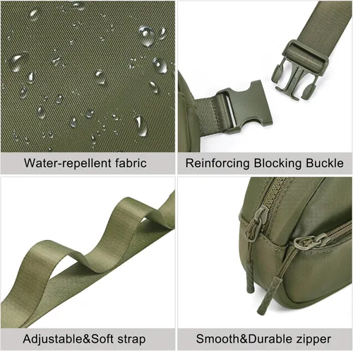 Miniatura 63 de WESTBRONCO Riñoneras para mujeres y hombres, bolsa para cinturón con bolsillos con cremallera, riñoneras modernas, bolsas cruzadas ligeras de 1