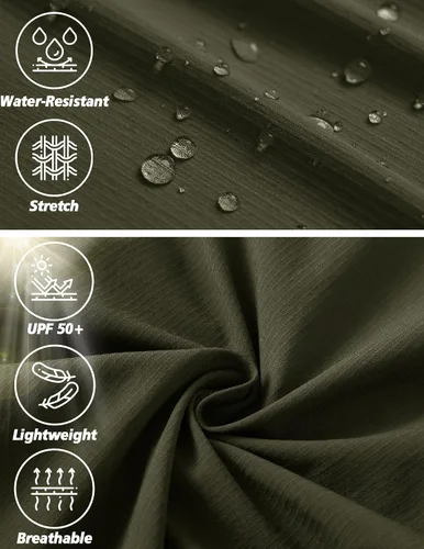 Miniatura 68 de Pantalones de senderismo para hombre, ligeros, resistentes al agua, de secado rápido, pesca, viajes, campamento, al aire libre, transpirables