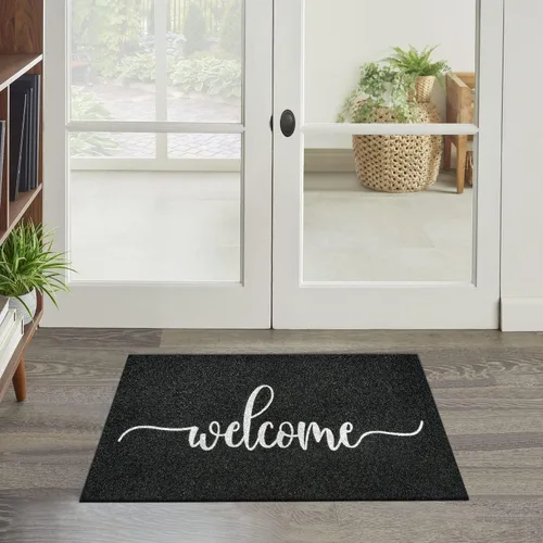 Miniatura 6 de Tapete de bienvenida para interiores y exteriores, antideslizante, de bajo perfil, absorbe el barro, fácil de limpiar, tapetes para puerta