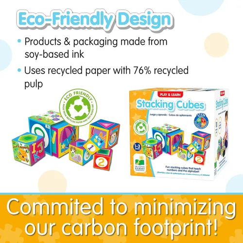 Miniatura 5 de Learning Journey International LLC Play & Learn - Cubos apilables - Juguetes STEM y regalos para niños y niñas a partir de 12 meses - Juguete