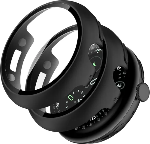 Miimall - Juego de 2 fundas con protector de pantalla para Google Pixel Watch 4 de 1.772 pulgadas, antiarañazos, sensible de alta definición,