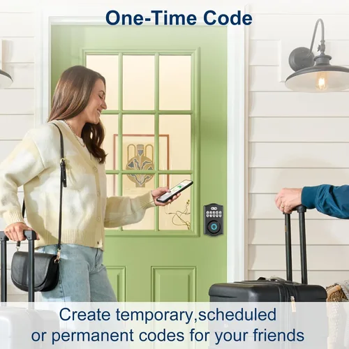 Miniatura 7 de Cerradura de puerta inteligente - Entrada sin llave con huella dactilar/Bluetooth APP control/contraseña, bloqueo automático, código de una sola