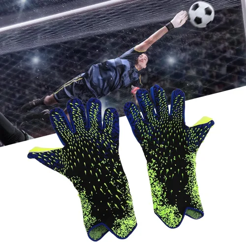 Miniatura 9 de Guantes de portero de fútbol, guantes de portero antideslizantes de látex grueso, guantes de competición de entrenamiento de amortiguación