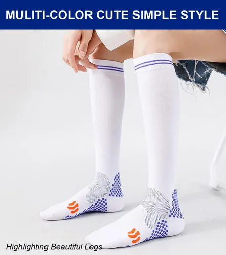 Miniatura 2 de 3 pares de calcetines de compresión para mujer de 20 a 30 mmHg hasta la rodilla, calcetines de compresión para mujer