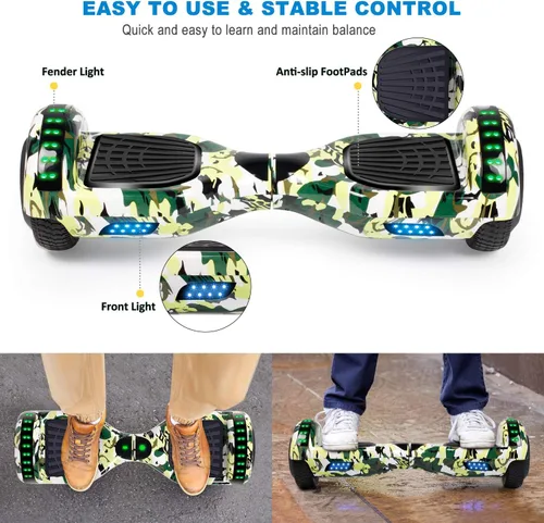 Miniatura 5 de FLYING-ANT Hoverboard - Hoverboard de 6.5 pulgadas con Bluetooth y luces LED intermitentes, Hover Board para niños y adolescentes