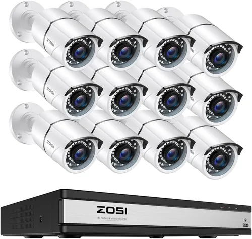 Miniatura 12 de ZOSI - 4 Pack 2MP 1080p HD-TVI Cámara de seguridad para el hogar, para exteriores e interiores, 1920TVL, 36 ledes, visión nocturna, cámara bala CCTV
