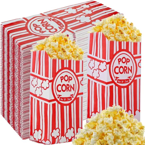 500 bolsas de papel para palomitas de maíz, bolsas pequeñas de esquina de 1 onza, porciones individuales para máquina de palomitas de maíz, fiesta