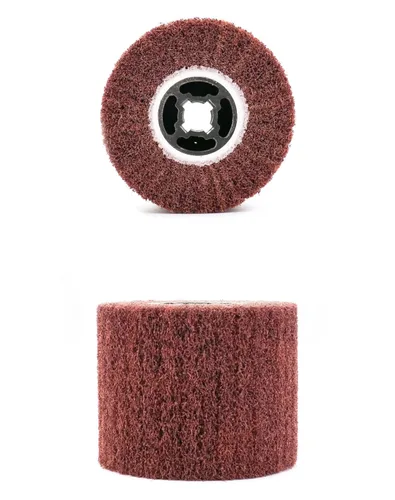 Miniatura 3 de QWORK Ruedas abrasivas de grano 60 no tejidas para pulido de alambre de pulido de alambre, paquete de 4 fuertes fuerzas de corte para un acabado