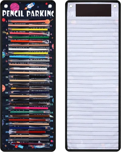 Miniatura 12 de Sabary - Organizador de bolsillo para lápices, dispensador de lápices con gráfico, soporte de bolsillo para lápices en nylon con ojales y tira