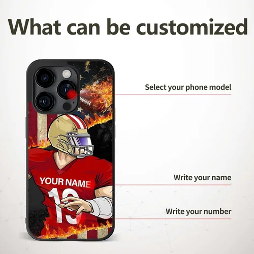 Miniatura 7 de Fundas de teléfono personalizadas con diseño lindo para fanáticos del equipo de fútbol para iPhone 11, 12, 13, 14, 15, 16, 17 Pro Max Plus Mini X 6
