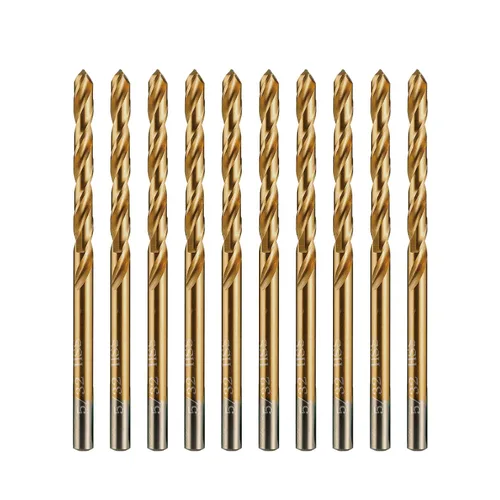 Miniatura 10 de amoolo Brocas de titanio de 1/4 pulgadas (10 unidades), brocas de metal HSS 4341 prémium para madera, metal, acero, plástico, aleación de aluminio