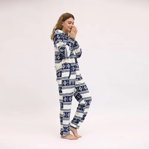 Miniatura 7 de Pijama de Navidad para mujer, ultra cómodo, para descansar, peludo 654321, mameluco con capucha, ropa de dormir para el hogar