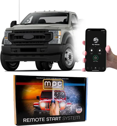 MPC Kit de arranque remoto activado por teléfono inteligente Plug-n-Play compatible con Ford F-550 Super Duty 2017-2018 | Solo diésel | Arnés en T
