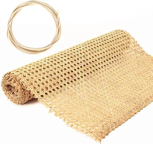 Miniatura 7 de Rollo de cinta de caña de ratán de 36 cm de ancho x 1 m de largo, material natural de ratán para encuadernación de gabinetes, sillas, muebles