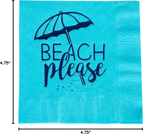 Miniatura 3 de Funky Junque Declaración decorativa desechable de celebración - 25 Beach Please (Turquoise/Navy)