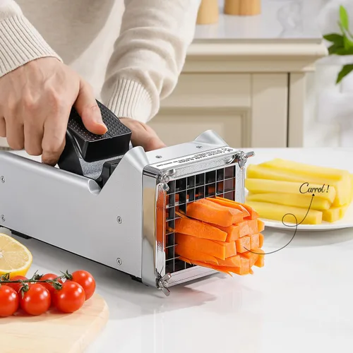 Miniatura 9 de Cortador de papas, Sopito con hoja de acero inoxidable para freír papas fritas de 1/2 pulgada, ideal para papas, zanahorias y pepinos, uso doméstico