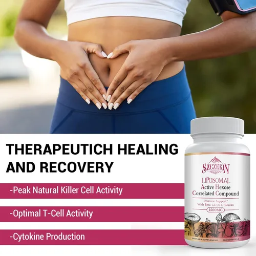 Miniatura 6 de Suplemento correlacionado de hexosa activa liposomal de 1500 mg, 120 geles blandos beta-glucanos con extracto de hongos naturales, sistema