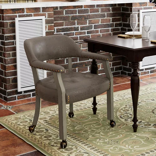 Miniatura 11 de Silla de comedor con ruedas, sillas de capitán con rodillos, juegos de dinette, sillas de póquer con ruedas, mesa de cocina, sillas rodantes, silla