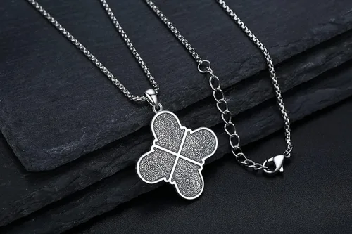 Miniatura 2 de lotus & leaf Collar con colgante de plata de ley 925 de San CristópaloCalaveraAnubisCruz de cuatro vías, mal de ojoMedalla de San Miguel, joyería