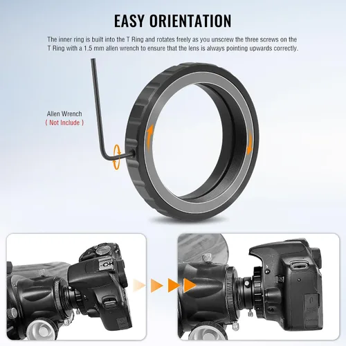Miniatura 5 de Alstar - Adaptador de fotos para telescopio Minolta AF y Sony A Mount DSLR, adaptador de cámara para telescopio de montaje en T, incluye anillo T T2