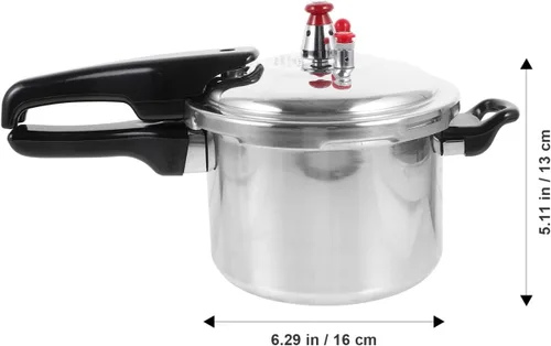Miniatura 2 de INOOMP Olla a presión inferior compuesta de 2.7 cuartos de galón de aleación de aluminio para cocinas de gas e inducción con mango ergonómico