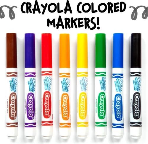Miniatura 5 de 12 marcadores de punta gruesa lavables Crayola, Negro