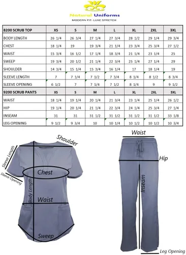 Miniatura 7 de Natural Uniforms Conjunto de uniforme médico ultra suave con cuello en Y para mujer 8200-9200