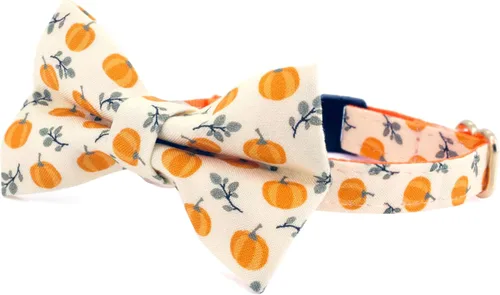 Miniatura 14 de Ultra Joys Collar de gato con campanas - Separable para gatitos y gatos - Estampado a cuadros naranja pequeño Solo cuello a cuadros