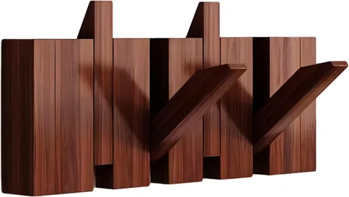 Miniatura 61 de Percheros montados en la pared, ganchos para llaves de piano, colgador de madera maciza natural, tela no tejida, perchas para armario, cocina