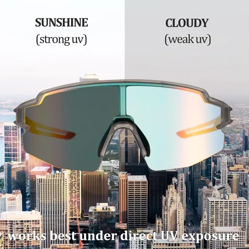 Miniatura 3 de ROCKBROS Gafas de sol deportivas fotocromáticas para hombres y mujeres, protección UV para ciclismo Transparente